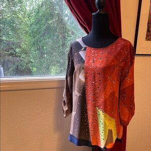 Akris Punto Silk Geometric Women's Top